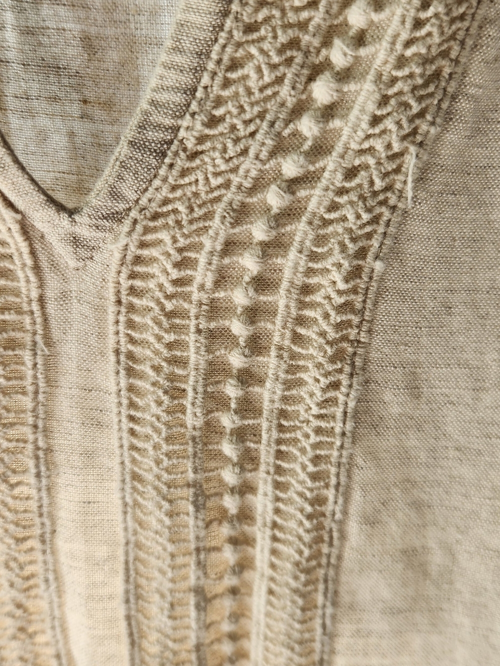 Tommy Bahama Cream Linen-Blend Tunic with Eyelet Trim - Picture 3 of 5